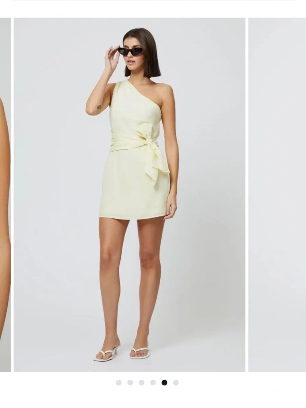 NEW FRENCH CONNECTION birdie linen tie dress in butter - Picture 2 of 10